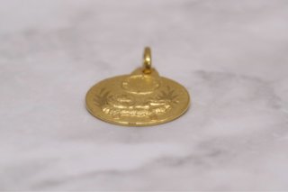 MEDALLA BEBÉ-CUNA-RELOJ, ORO 18K/1.8g