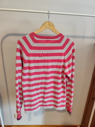 Jersey Adidas rayas rosa y blanco