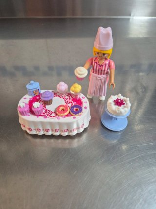 Pastelera Playmobil con mesa y dulces