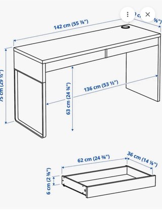 Scrivania IKEA MICKE Bianca Nuova