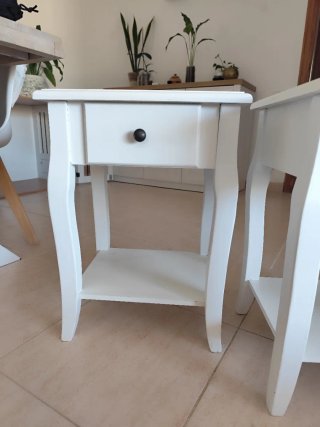 Mesitas de noche blancas de madera (2 unidades)