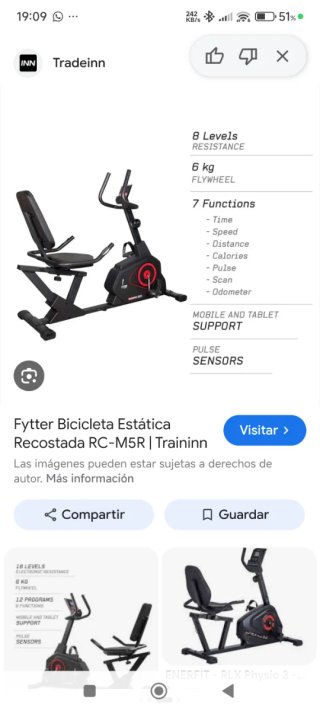 Bicicleta Estática Recostada Fitter