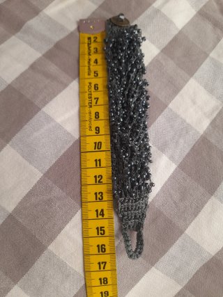 Pulsera perlas gris oscuro