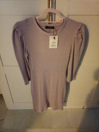 Vestido rosa mangas abullonadas