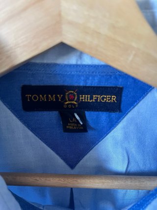Camisa algodob Tommy Hilfiger Azul Manga Larga L