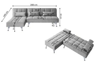 Sofá Cama Gris con 3 Cojines