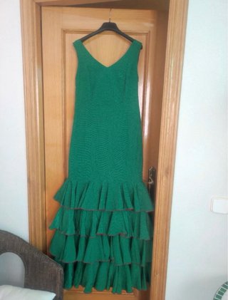Vestido Flamenca Verde Volantes