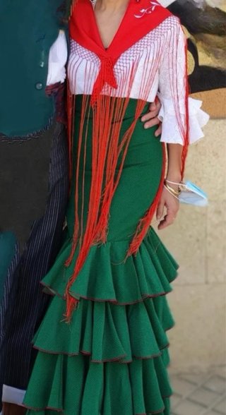 Vestido Flamenca Verde Volantes