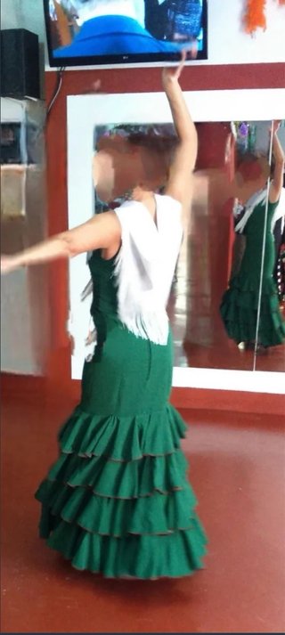 Vestido Flamenca Verde Volantes