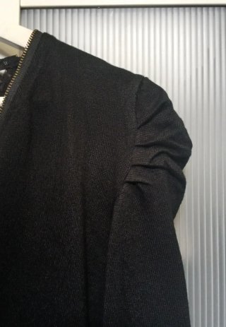 Jersey Largo Cárdigan Negro Encaje Cremallera