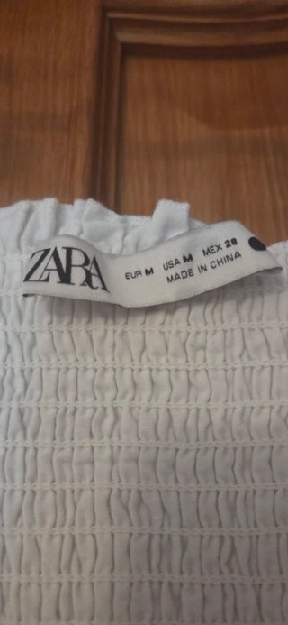 Vestido Zara blanco tirantes bordado