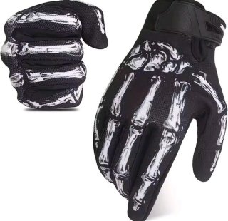 Guantes de moto con diseño de esqueleto
