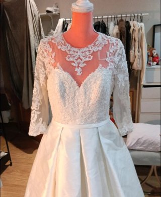 Vestido de Novia Blanco Encaje y Pedrería