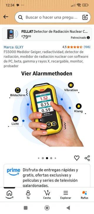 Detector de Radiación Nuclear GLXY FS5000