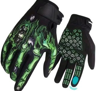 Guantes de moto diseño zombie