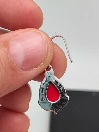 Pendientes Plata 925 y Coral Rojo
