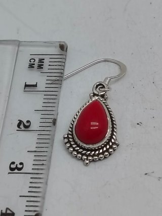 Pendientes Plata 925 y Coral Rojo