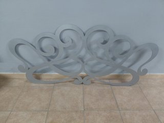 Cabecero cama 135 cm metal gris