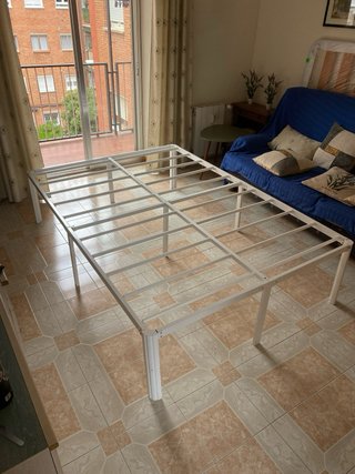 Cama Matrimonio 135x190 cm Metal Fácil Montaje