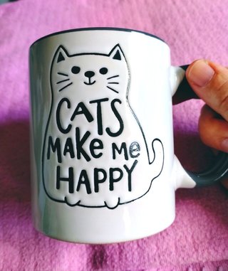 Taza de cerámica con diseño de gato