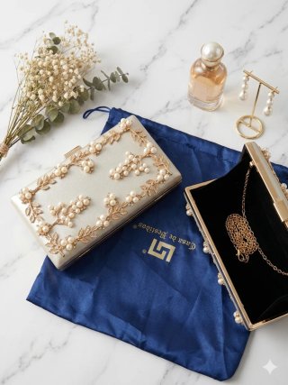 Bolso de fiesta / Clutch joya perlas