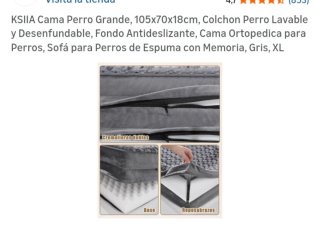 Cama para perro grande gris