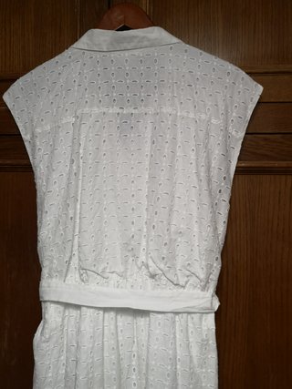 Vestido blanco con bordados Cortefiel XXL