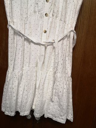 Vestido blanco con bordados Cortefiel XXL