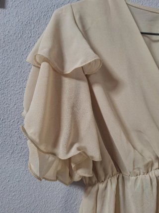 Blusa Beige Viscosa Made in Italy
