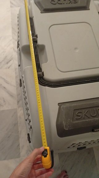 Transportín para perro gris y blanco