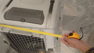 Transportín para perro gris y blanco