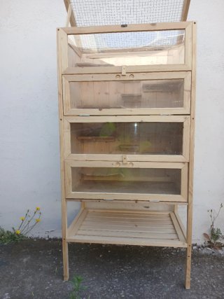 Jaula para hámster/cobaya madera y cristal