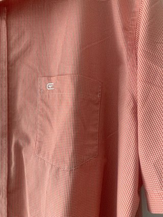 Camisa manga corta cuadros naranja XL 44 casa moda