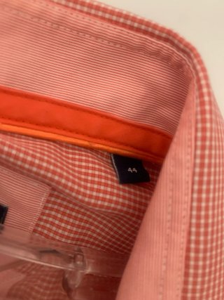 Camisa manga corta cuadros naranja XL 44 casa moda