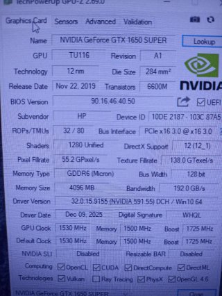 Tarjeta Gráfica NVIDIA GTX 1650 Super