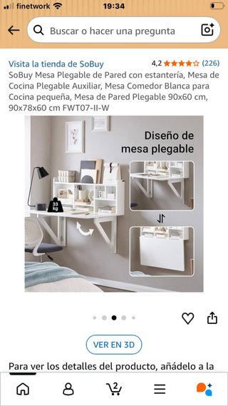 Escritorio plegable blanco