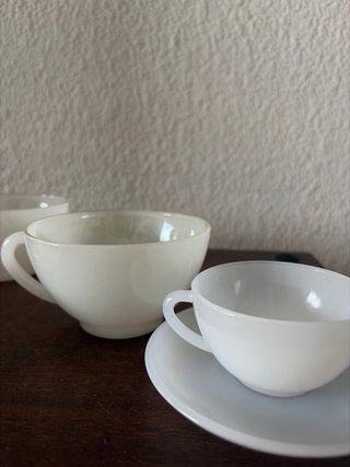 Conjunto 3 tazas grandes y 3 cafe- plato acopal
