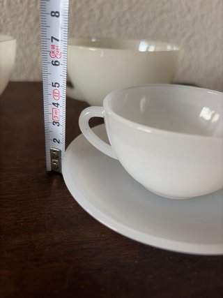 Conjunto 3 tazas grandes y 3 cafe- plato acopal