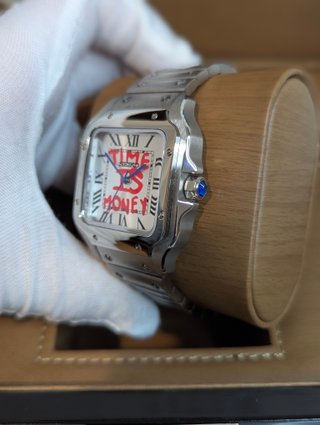 Reloj Seiko Mod Santos Blanco y Rojo Time is Money