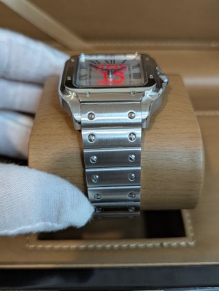 Reloj Seiko Mod Santos Blanco y Rojo Time is Money