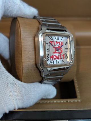 Reloj Seiko Mod Santos Blanco y Rojo Time is Money
