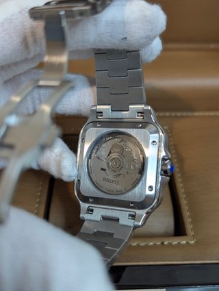 Reloj Seiko Mod Santos Blanco y Rojo Time is Money
