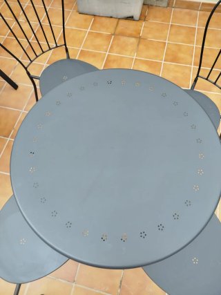 Mesa y 4 Sillas Exterior LÄCKÖ Ikea Gris