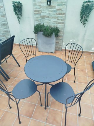 Mesa y 4 Sillas Exterior LÄCKÖ Ikea Gris