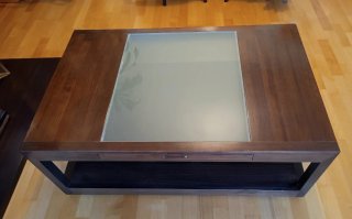Mesa de centro madera y cristal
