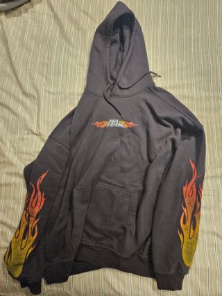 Sudadera Baggy No Fear con llamas Talla L