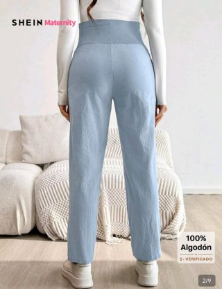 Pantalón premamá verano azul