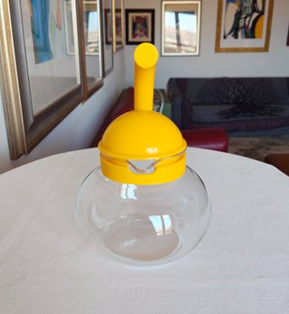 Guzzini bollitore/teiera "Focus" giallo, anni '80