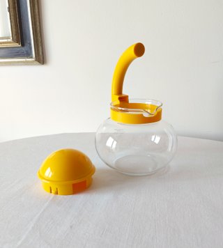 Guzzini bollitore/teiera "Focus" giallo, anni '80