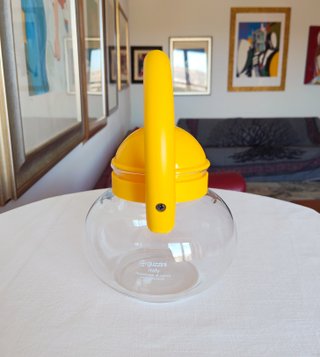 Guzzini bollitore/teiera "Focus" giallo, anni '80